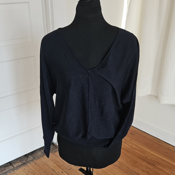 Banana Republic 100% Merino Wool Sweater Navy Petite L - Picture 1 of 4